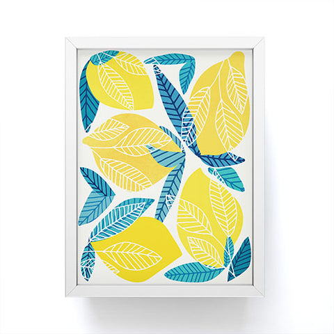 Modern Tropical Lemon Tree Abstract Fruit Art Framed Mini Art Print