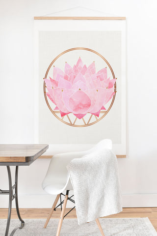 Modern Tropical Lotus Blossom Art Print And Hanger