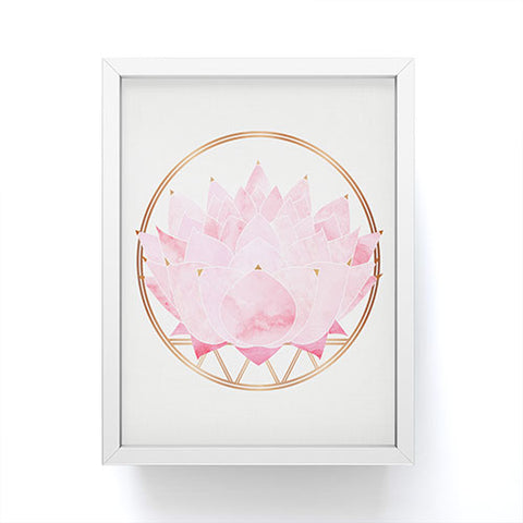 Modern Tropical Lotus Blossom Framed Mini Art Print