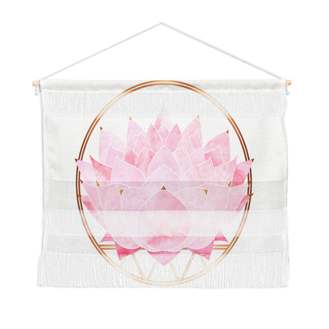 Modern Tropical Lotus Blossom Wall Hanging Landscape