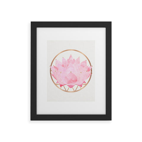 Modern Tropical Lotus Blossom Framed Art Print