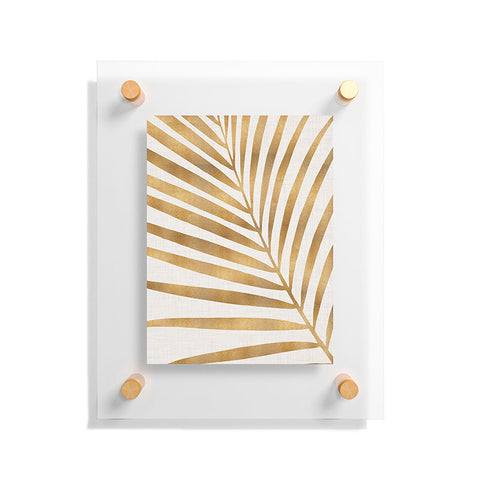 Modern Tropical Metallic Gold Palm Leaf Floating Acrylic Print