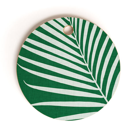 Modern Tropical Minimalist Palm Leaf Cutting Board Round