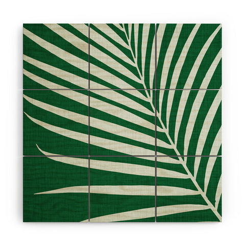 Modern Tropical Minimalist Palm Leaf Wood Wall Mural