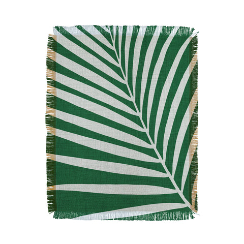 Modern Tropical Minimalist Palm Leaf Throw Blanket