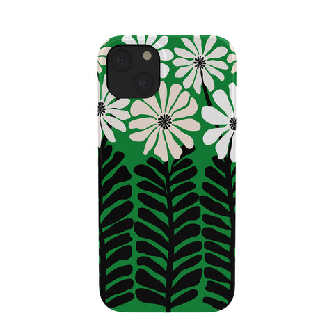 Modern Tropical Mod Flower Garden Black White Phone Case