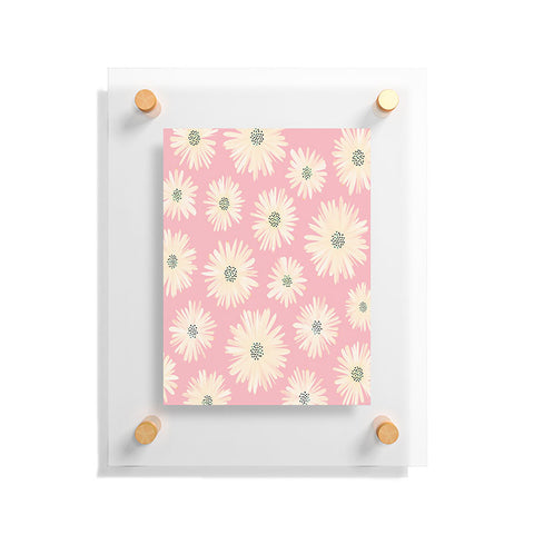 Modern Tropical Playful Pink Floral Floating Acrylic Print