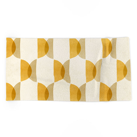 Modern Tropical Shape Study in Gold Geometric Beach Towel