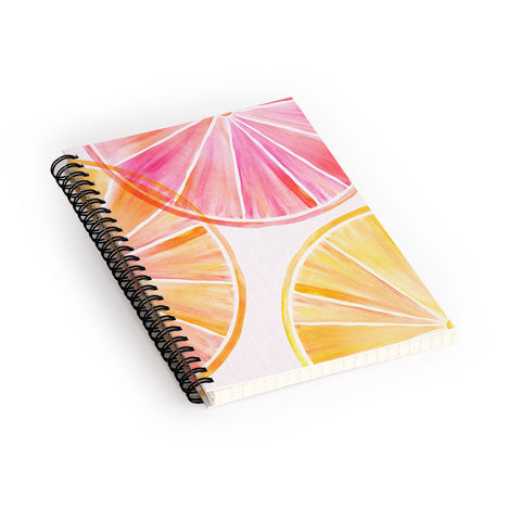 Modern Tropical Summer Citrus Party Spiral Notebook