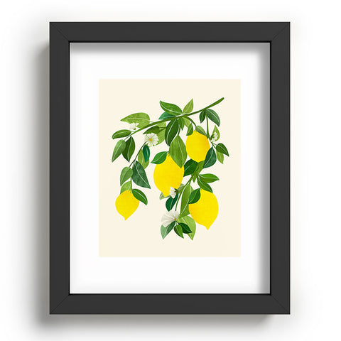 Modern Tropical Summer Lemons Tropical Fruit Recessed Framing Rectangle