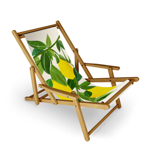 Modern Tropical Summer Lemons Tropical Fruit Sling Chair