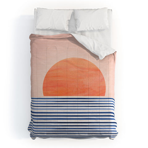 Modern Tropical Summer Sunrise Comforter