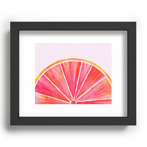 Modern Tropical Sunny Grapefruit Watercolor Recessed Framing Rectangle