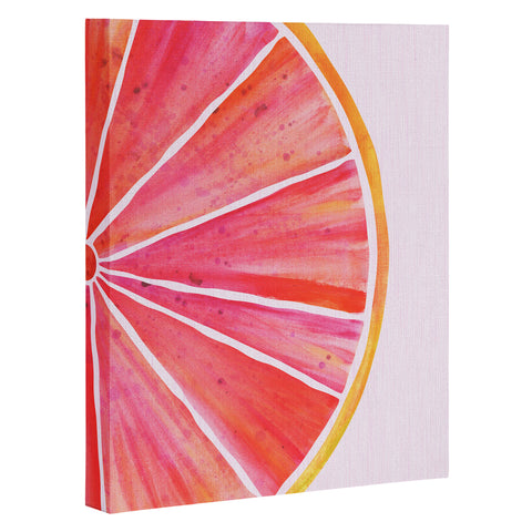 Modern Tropical Sunny Grapefruit Watercolor Art Canvas