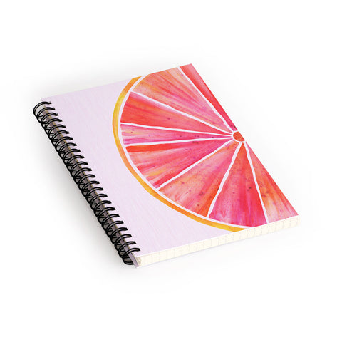 Modern Tropical Sunny Grapefruit Watercolor Spiral Notebook