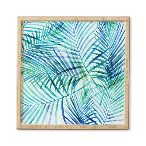 Modern Tropical Tropical Palm Pattern Framed Wall Art