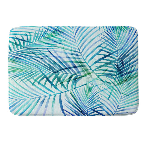 Modern Tropical Tropical Palm Pattern Memory Foam Bath Mat