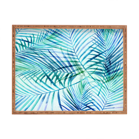 Modern Tropical Tropical Palm Pattern Rectangular Tray