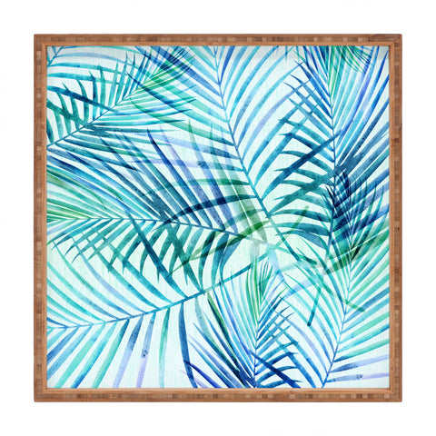 Modern Tropical Tropical Palm Pattern Square Tray