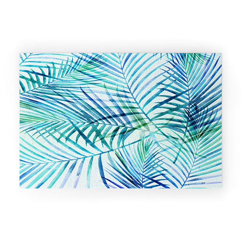 Modern Tropical Tropical Palm Pattern Welcome Mat