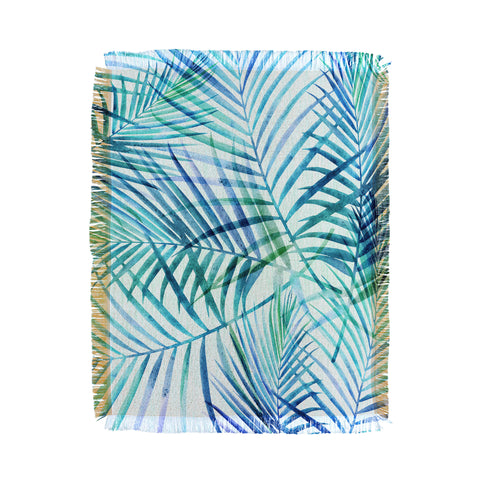 Modern Tropical Tropical Palm Pattern Throw Blanket