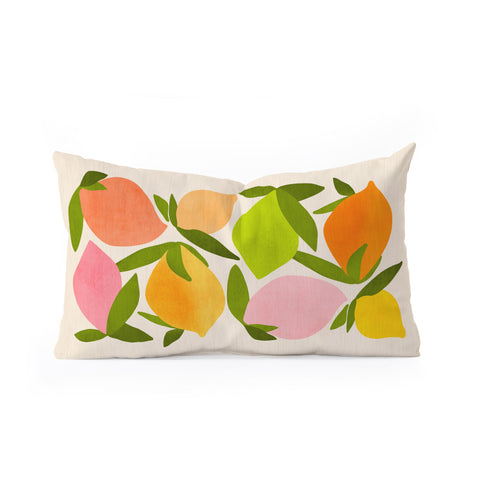 Modern Tropical Wild Mango Oblong Throw Pillow