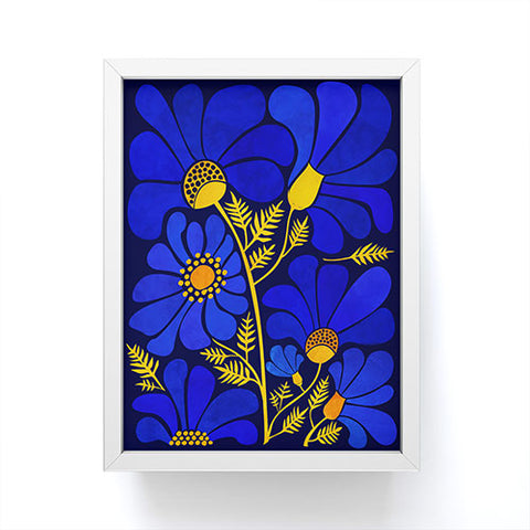 Modern Tropical Wildflower Garden Framed Mini Art Print