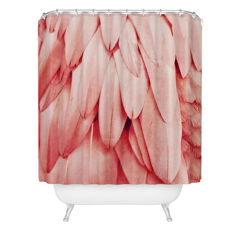 Monika Strigel 1P FEATHERS CORAL Shower Curtain