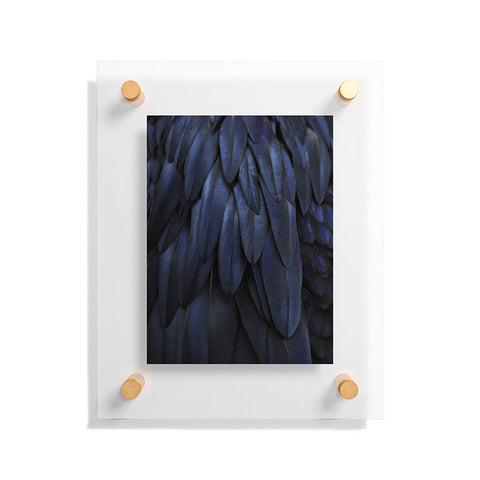 Monika Strigel 1P FEATHERS DARK BLUE Floating Acrylic Print