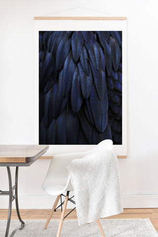 Monika Strigel 1P FEATHERS DARK BLUE Art Print And Hanger
