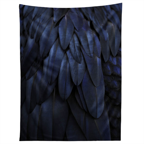 Monika Strigel 1P FEATHERS DARK BLUE Tapestry