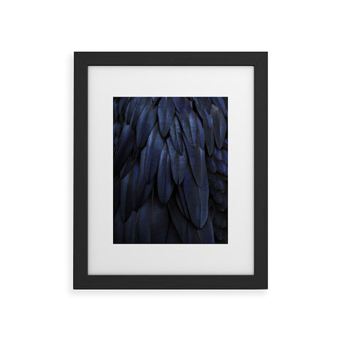 Monika Strigel 1P FEATHERS DARK BLUE Framed Art Print