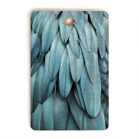 Monika Strigel 1P FEATHERS METALLIC BLUE Cutting Board Rectangle