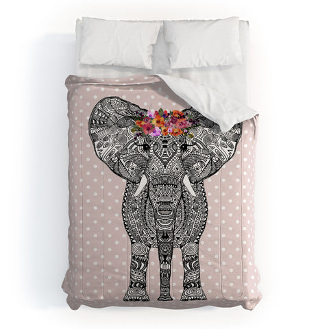 Monika Strigel 1P FLOWER GIRL ELEPHANT BLUSH Comforter
