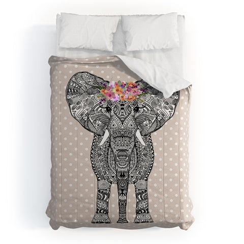 Monika Strigel 1P FLOWER GIRL ELEPHANT GREIGE Comforter