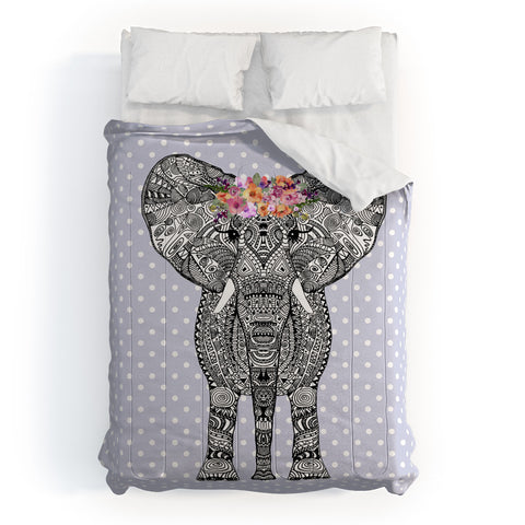 Monika Strigel 1P FLOWER GIRL ELEPHANT LILAC Comforter