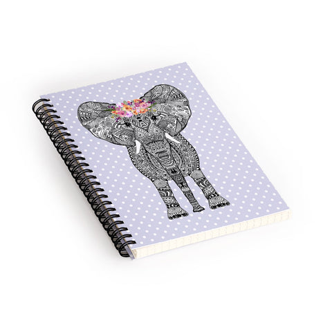 Monika Strigel 1P FLOWER GIRL ELEPHANT LILAC Spiral Notebook