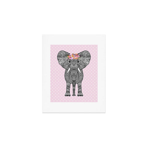 Monika Strigel 1P FLOWER GIRL ELEPHANT PINK Art Print