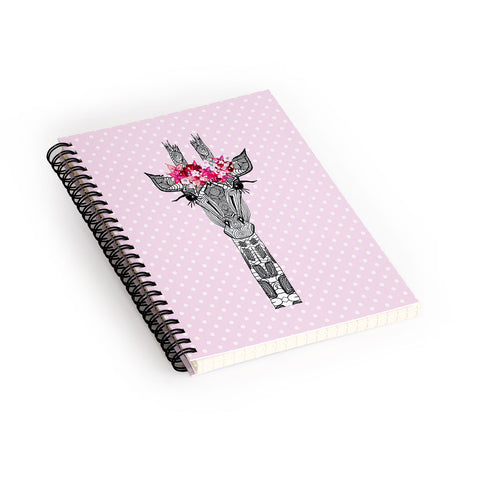 Monika Strigel 1P FLOWER GIRL GIRAFFE PINK Spiral Notebook