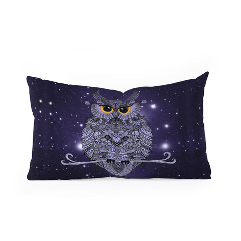 Monika Strigel Blue Night Owl Oblong Throw Pillow