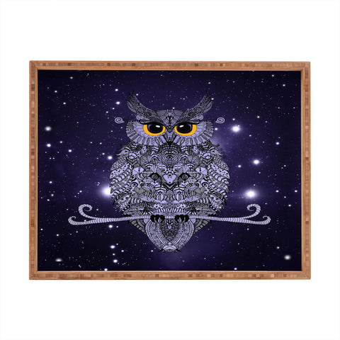 Monika Strigel Blue Night Owl Rectangular Tray