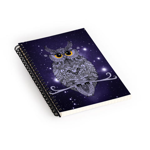 Monika Strigel Blue Night Owl Spiral Notebook