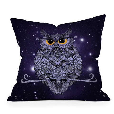 Monika Strigel Blue Night Owl Throw Pillow