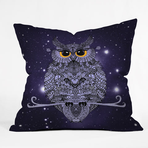 Monika Strigel Blue Night Owl Outdoor Throw Pillow