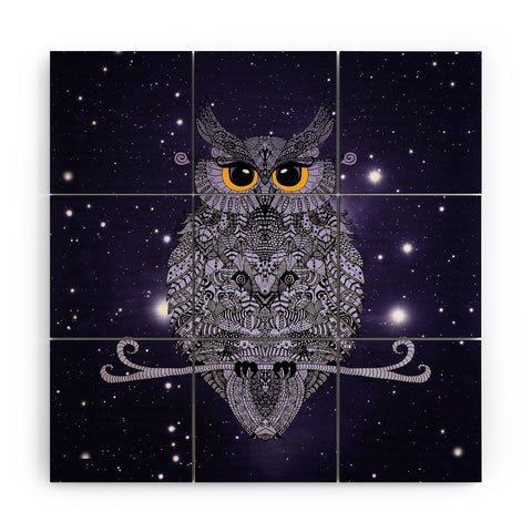 Monika Strigel Blue Night Owl Wood Wall Mural