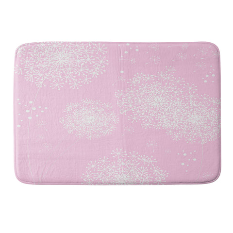 Monika Strigel Dandelion Snowflake Pink Memory Foam Bath Mat
