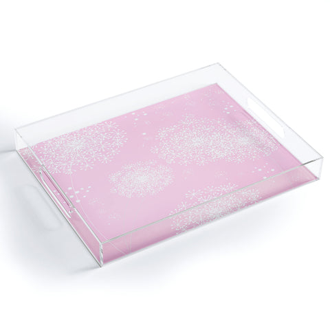 Monika Strigel Dandelion Snowflake Pink Acrylic Tray