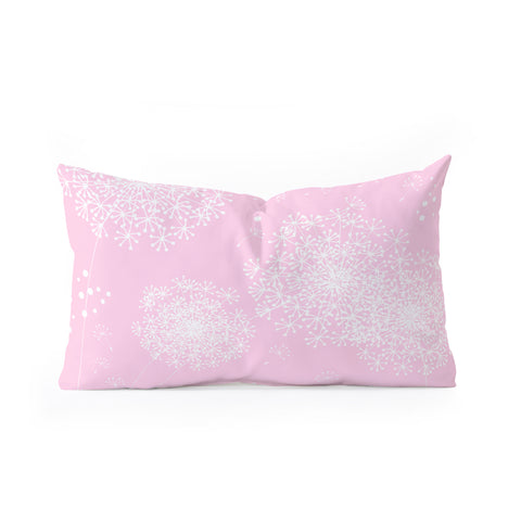 Monika Strigel Dandelion Snowflake Pink Oblong Throw Pillow