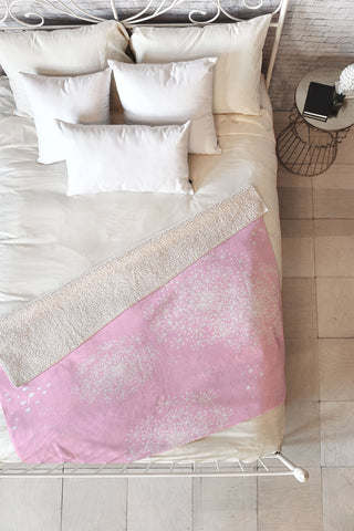 Monika Strigel Dandelion Snowflake Pink Fleece Throw Blanket