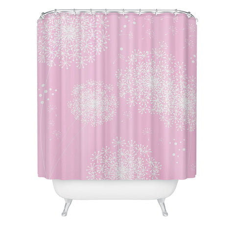 Monika Strigel Dandelion Snowflake Pink Shower Curtain